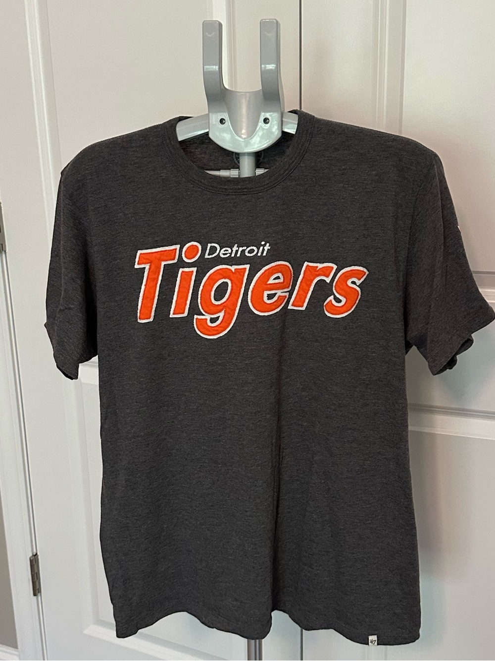 Detroit Tigers Short Sleeve Tee - Charcoal with Orange Logo